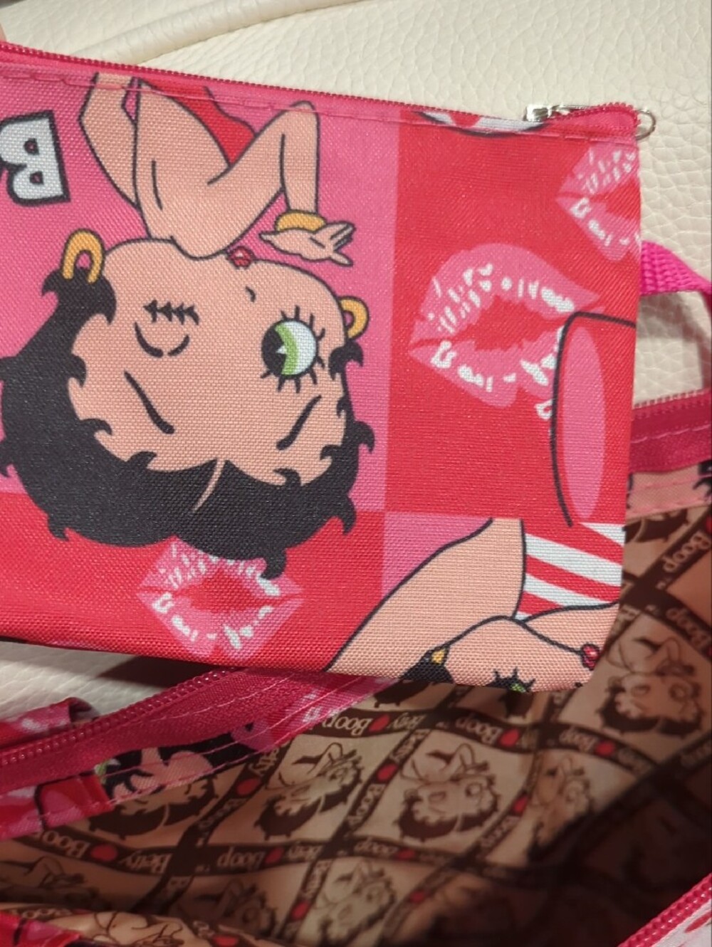 Betty Boop Red and Pink Graphic Tote - Picture 5 of 5